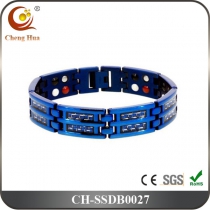 Double Line Mens Magnetic Bracelet SSDB0027