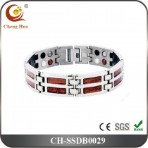 Double Line Mens Magnetic Bracelet SSDB0029
