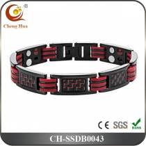 Double Line Mens Magnetic Bracelet SSDB0043