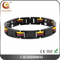 Double Line Mens Magnetic Bracelet SSDB0044